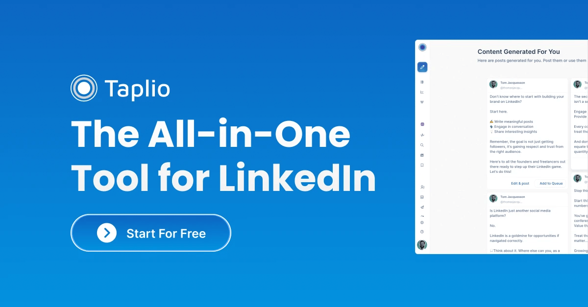 Taplio dashboard screenshot